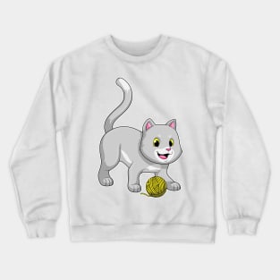 Cat with Wool yarn ball Crewneck Sweatshirt